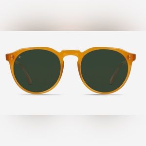 *BRAND NWT* Raen Remmy Unisex Retro Round Sunglasses Honey Bottle Green